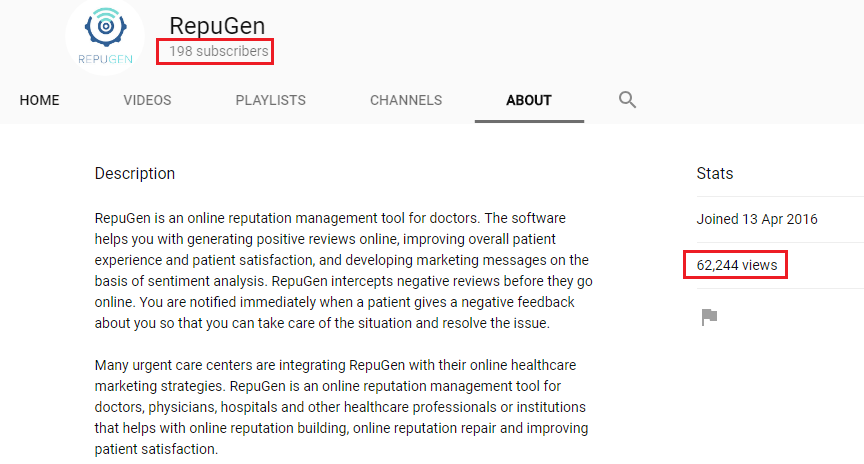 RepuGen YouTube Profile