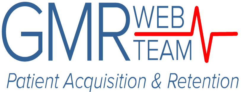 GMR Web Team full color logo on dark background